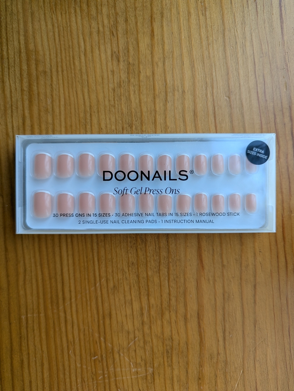 Doonails Reusable Gel Press-On Nails Set in "Classic French Extra Short Square" - Picture 9 of 13